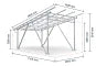 Carport Gestell SPG mit Regenrinne, Aluminium, Durchfahrtshöhe 2.200 mm, SoloPort