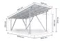 Solarcarport Gestell SPG5 inkl. 12 Solarmodule und Regenrinne, Aluminium, Durchfahrtshöhe 2.200 mm, SoloPort