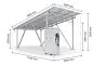 Solarcarport SP40/5-1 inkl. Wallbox, Schaltschrank und Regenrinne, Aluminium, Durchfahrtshöhe 2.220 mm, SoloPort