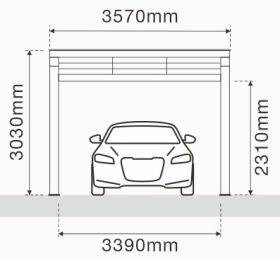 Solar Carport Aluminium Rahmen ohne Module 3570 x 5280 mm