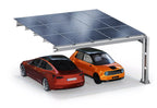 Parkplatzüberdachung PP2-A6300-3, einseitig, Anbaufeld mit 15 Solarmodulen, SoloPort