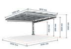 Parkplatzüberdachung PP2-A6300-3, einseitig, Anbaufeld mit 15 Solarmodulen, SoloPort